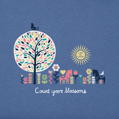 Women's Count your Blossoms Short Sleeve Crusher Vee