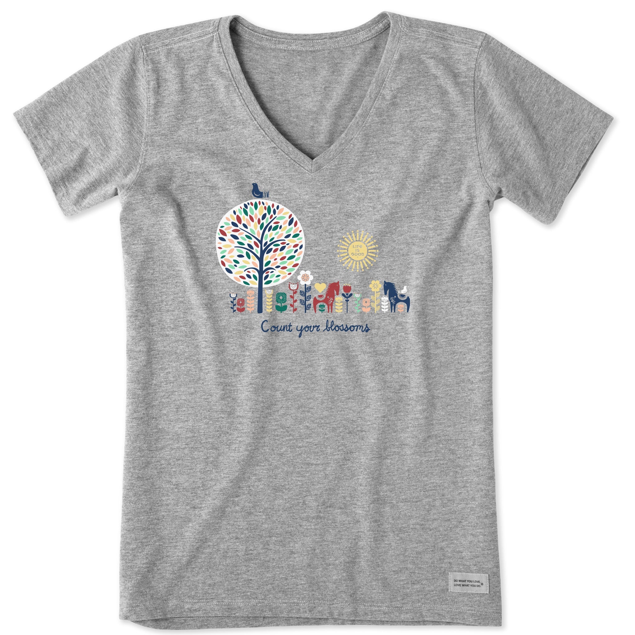 Women's Count your Blossoms Short Sleeve Crusher Vee