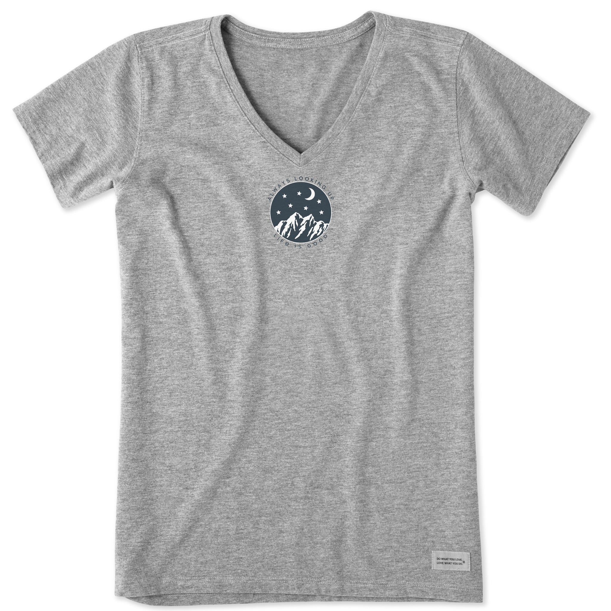 Women's Always Looking Up Celestial Short Sleeve Vee