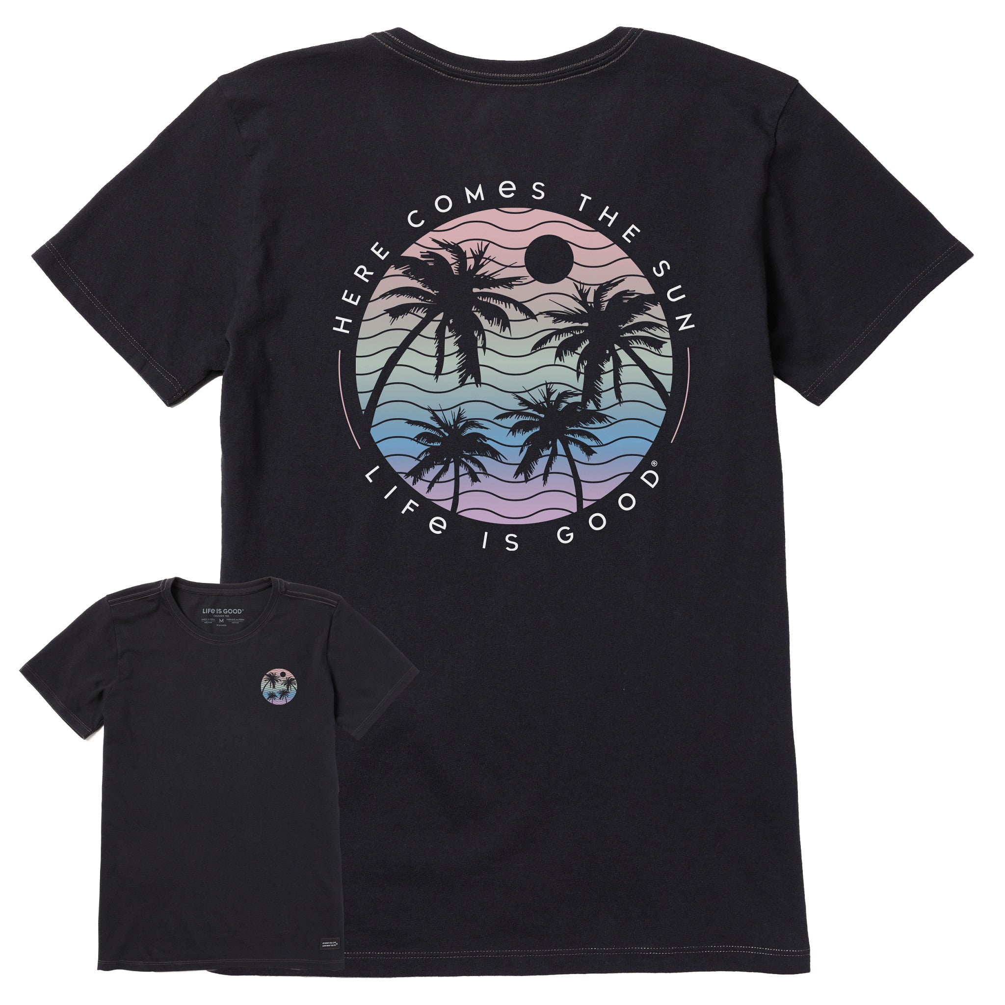 Women's Here Comes the Sun Palm Trees Short Sleeve Tee