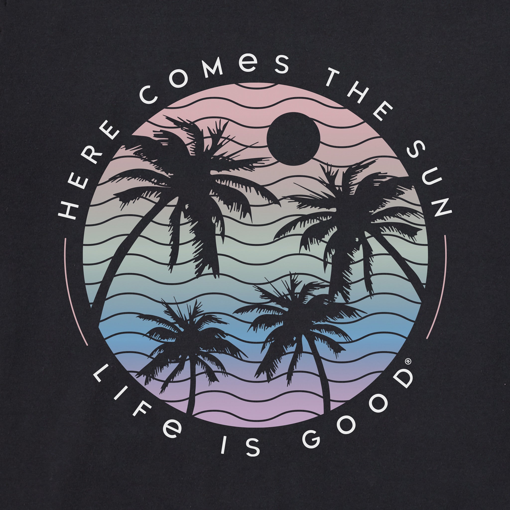 Women's Here Comes the Sun Palm Trees Short Sleeve Tee