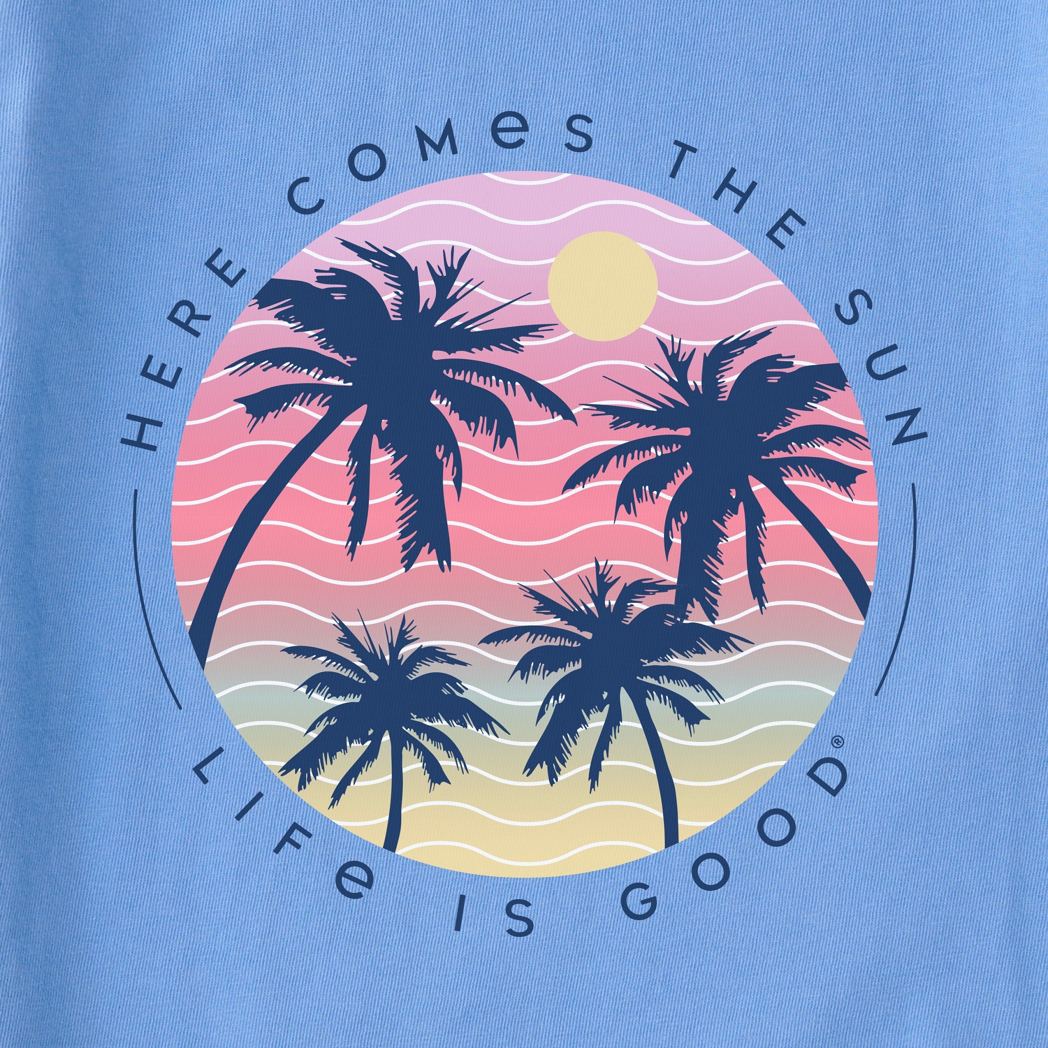 Women's Here Comes the Sun Palm Trees Short Sleeve Tee