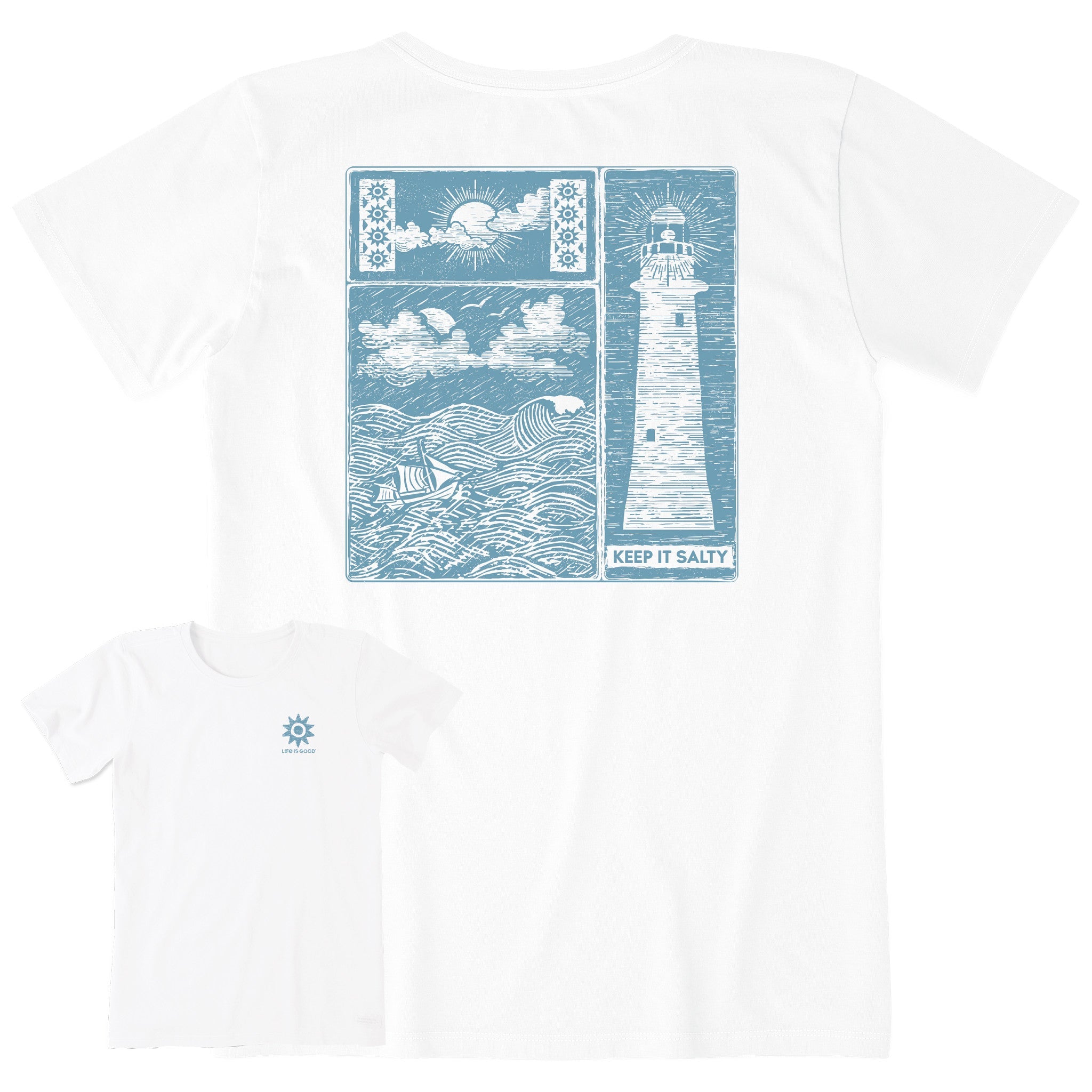 Women's Keep It Salty Woodblock Short Sleeve Tee