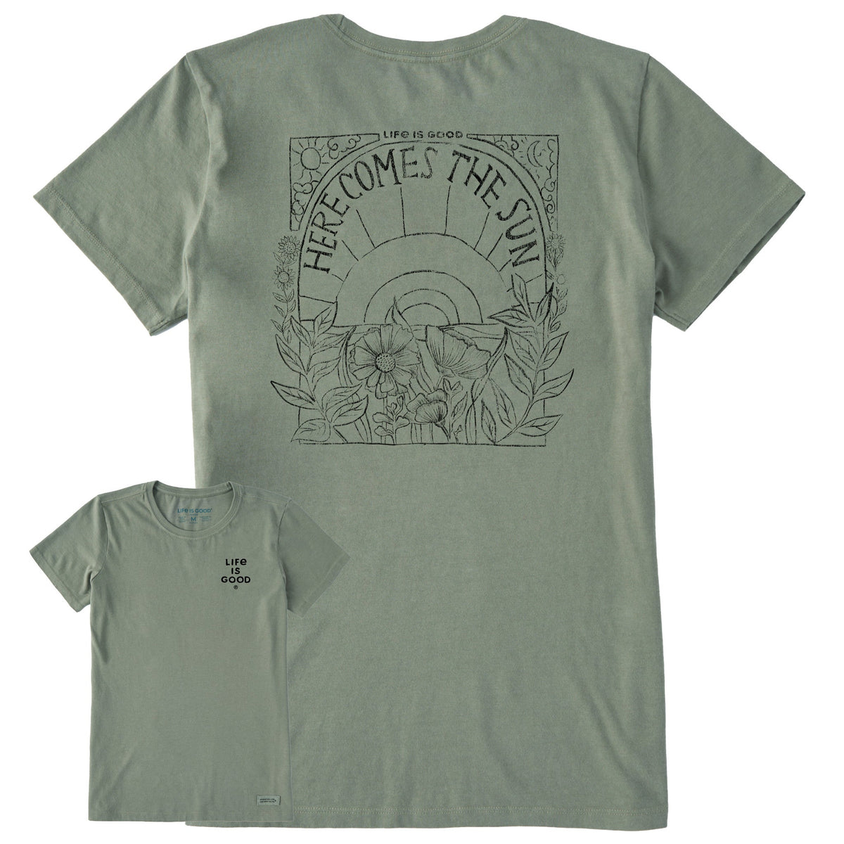 Women's Here Comes The Sun Hippie 1-Color Short Sleeve Tee