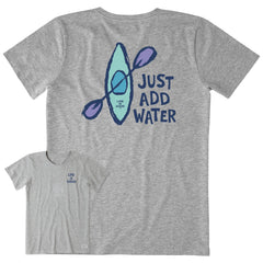 Women's Just Add Water Kayak Hand Drawn Short Sleeve Crusher Tee