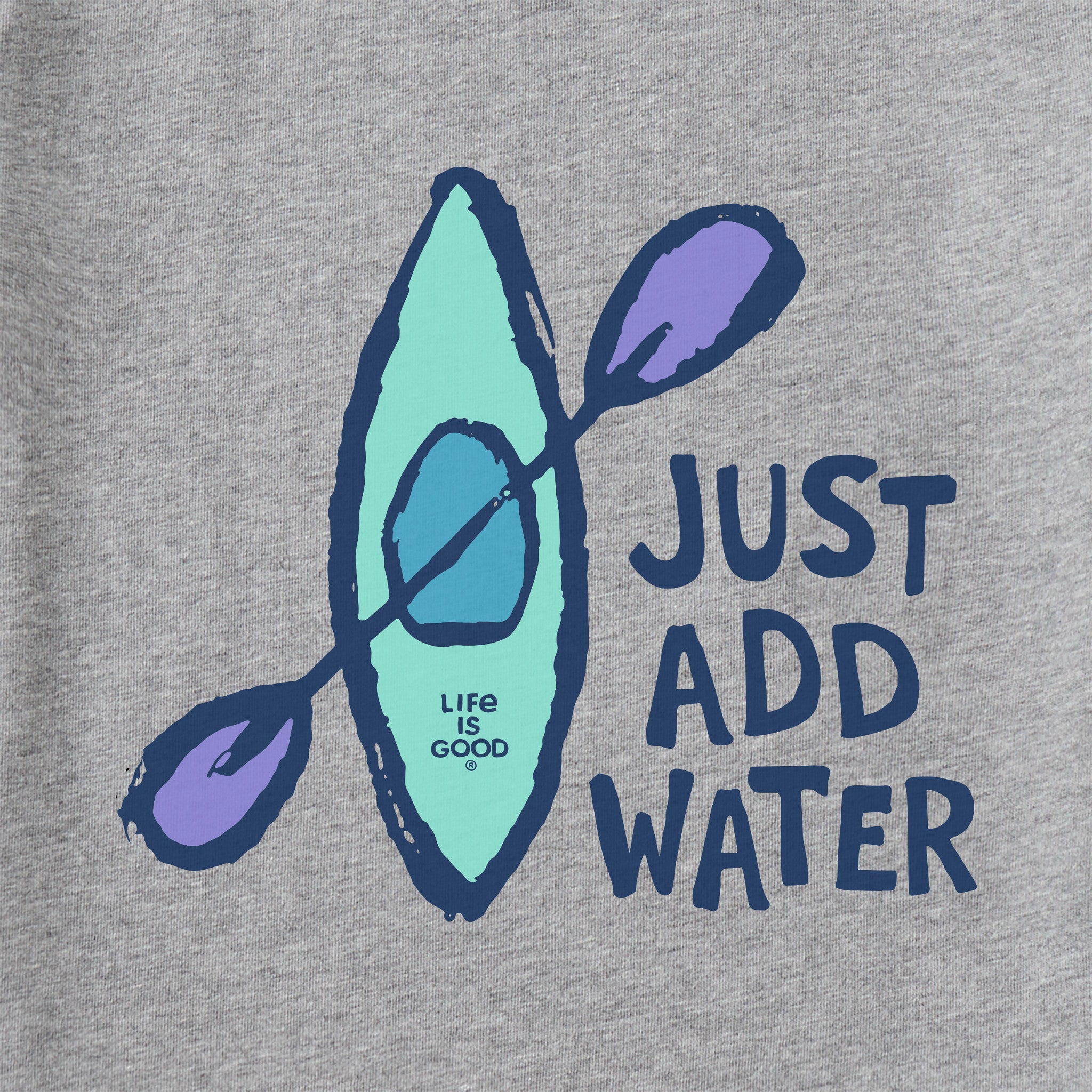 Women's Just Add Water Kayak Hand Drawn Short Sleeve Crusher Tee