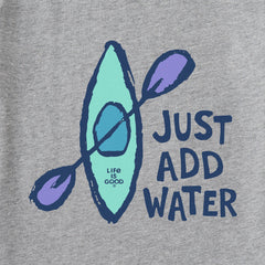 Women's Just Add Water Kayak Hand Drawn Short Sleeve Crusher Tee