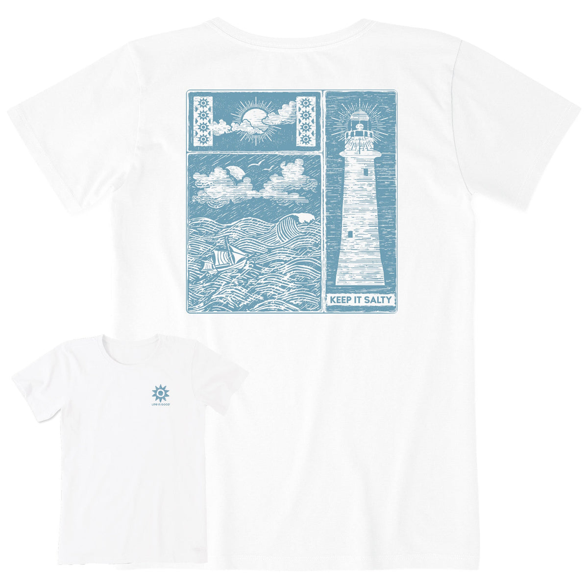 Women's Keep It Salty Woodblock Short Sleeve Tee