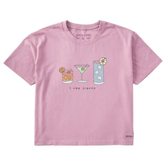 Women's I Like Craft Cocktails Short Sleeve Crusher Boxy Tee