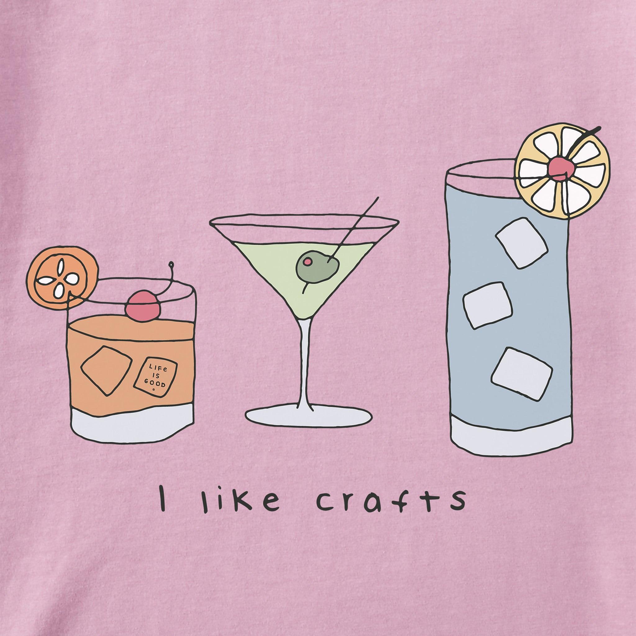 Women's I Like Craft Cocktails Short Sleeve Crusher Boxy Tee