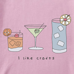 Women's I Like Craft Cocktails Short Sleeve Crusher Boxy Tee