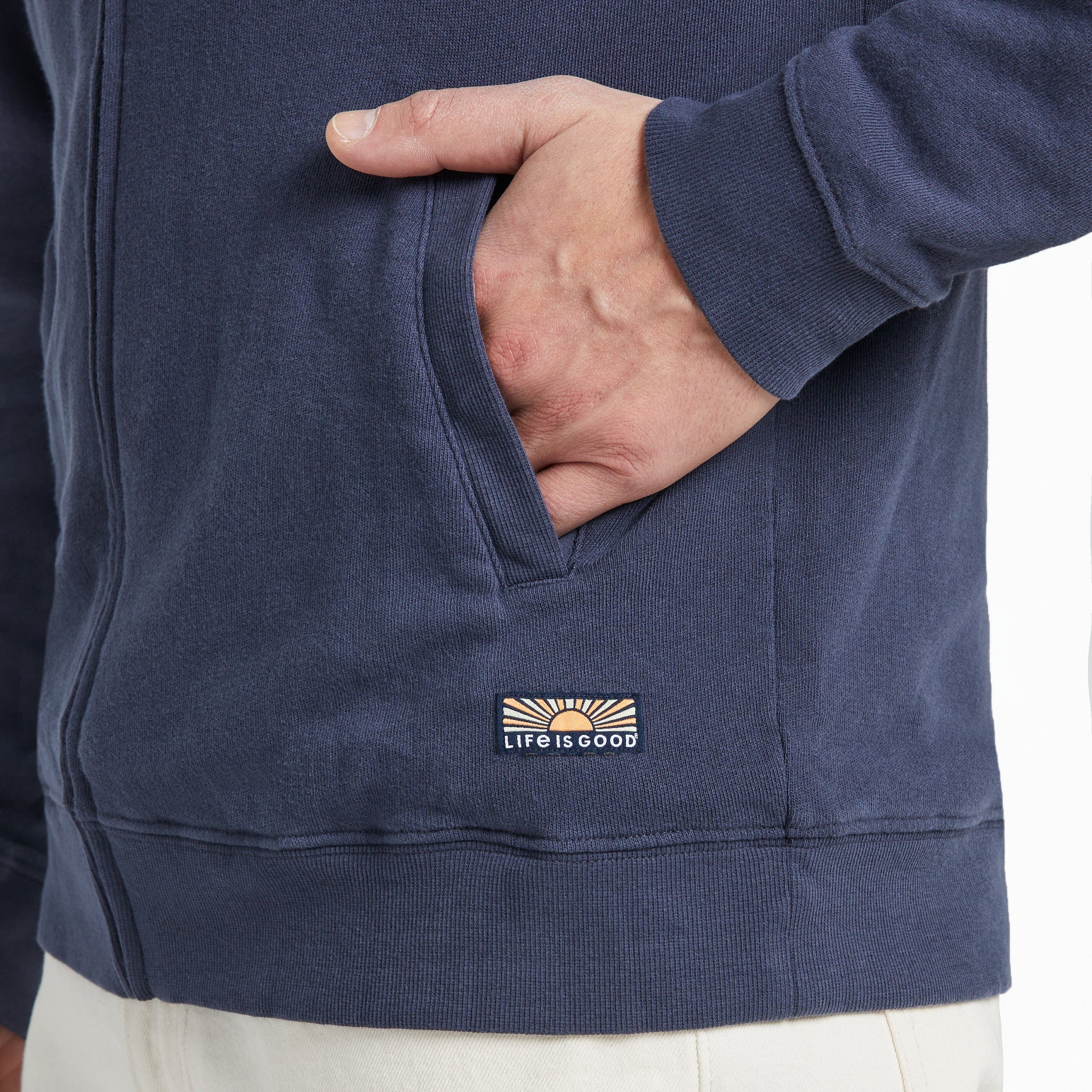 Men's Solid French Terry Zip Hoodie