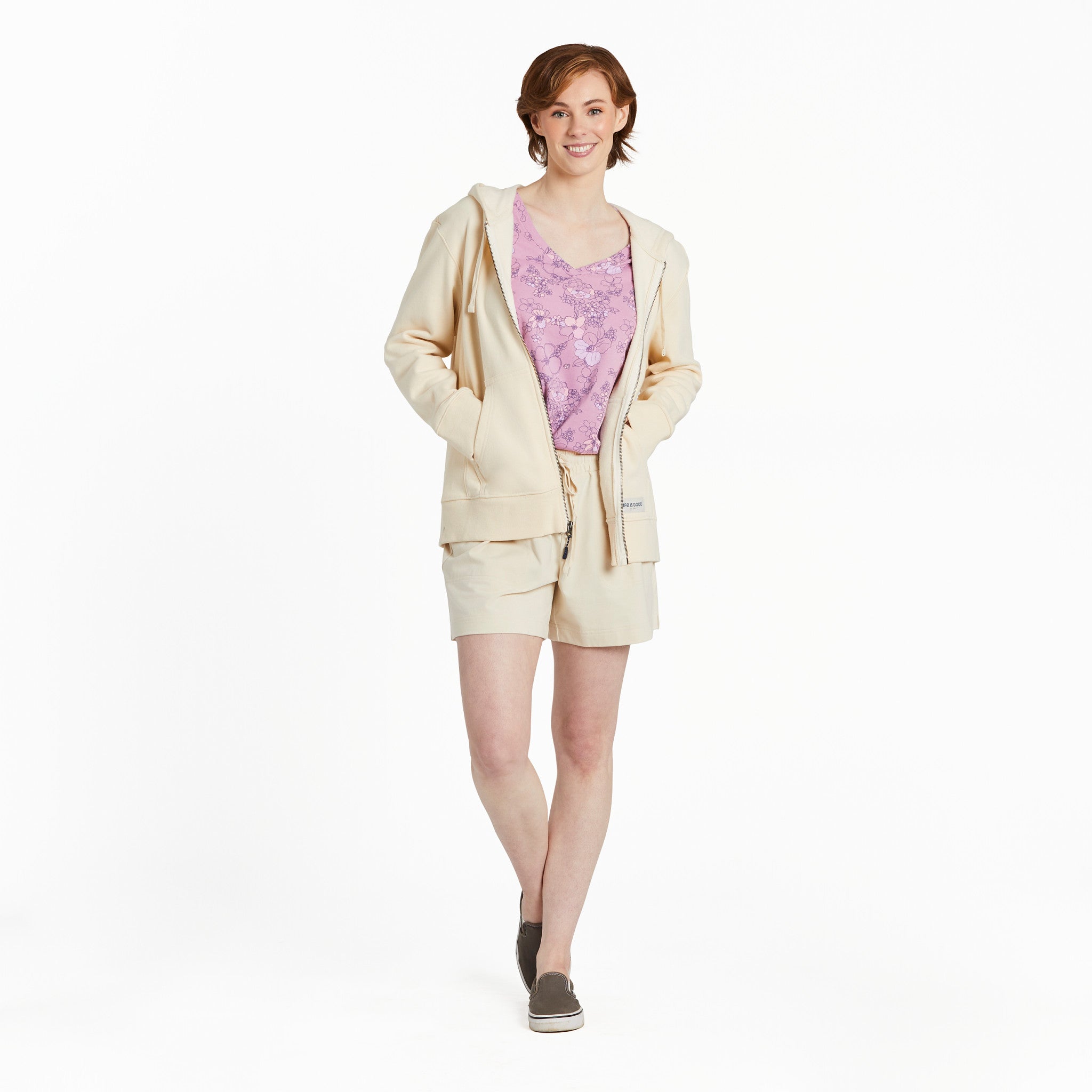 Women's Floral Garden Pattern Crusher-LITE Easy Vee