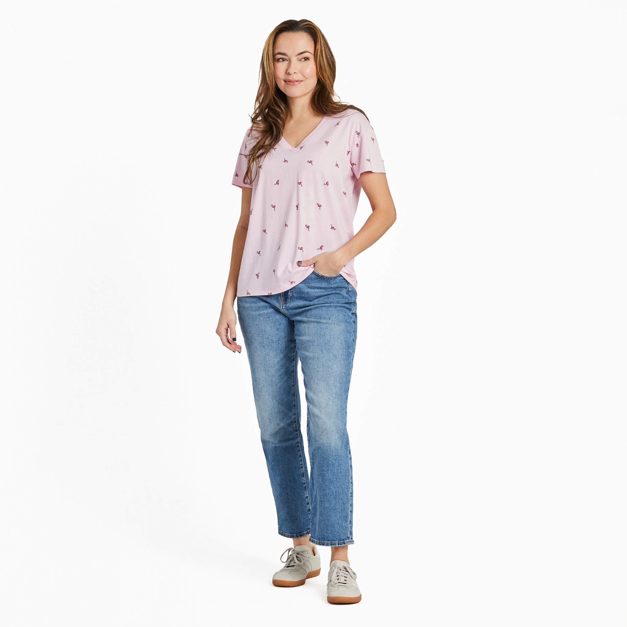 Women's Flamingo Pattern Crusher-LITE Easy Vee