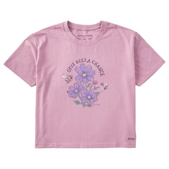 Women's Give Bees a Chance Short Sleeve Crusher Boxy Tee