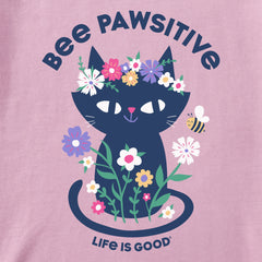 Kids Bee Pawsitive Flower Crown Kitty Short Sleeve Crusher Tee