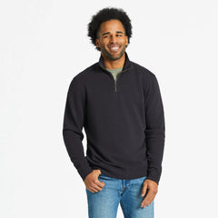 Men's Solid French Terry Quarter Zip
