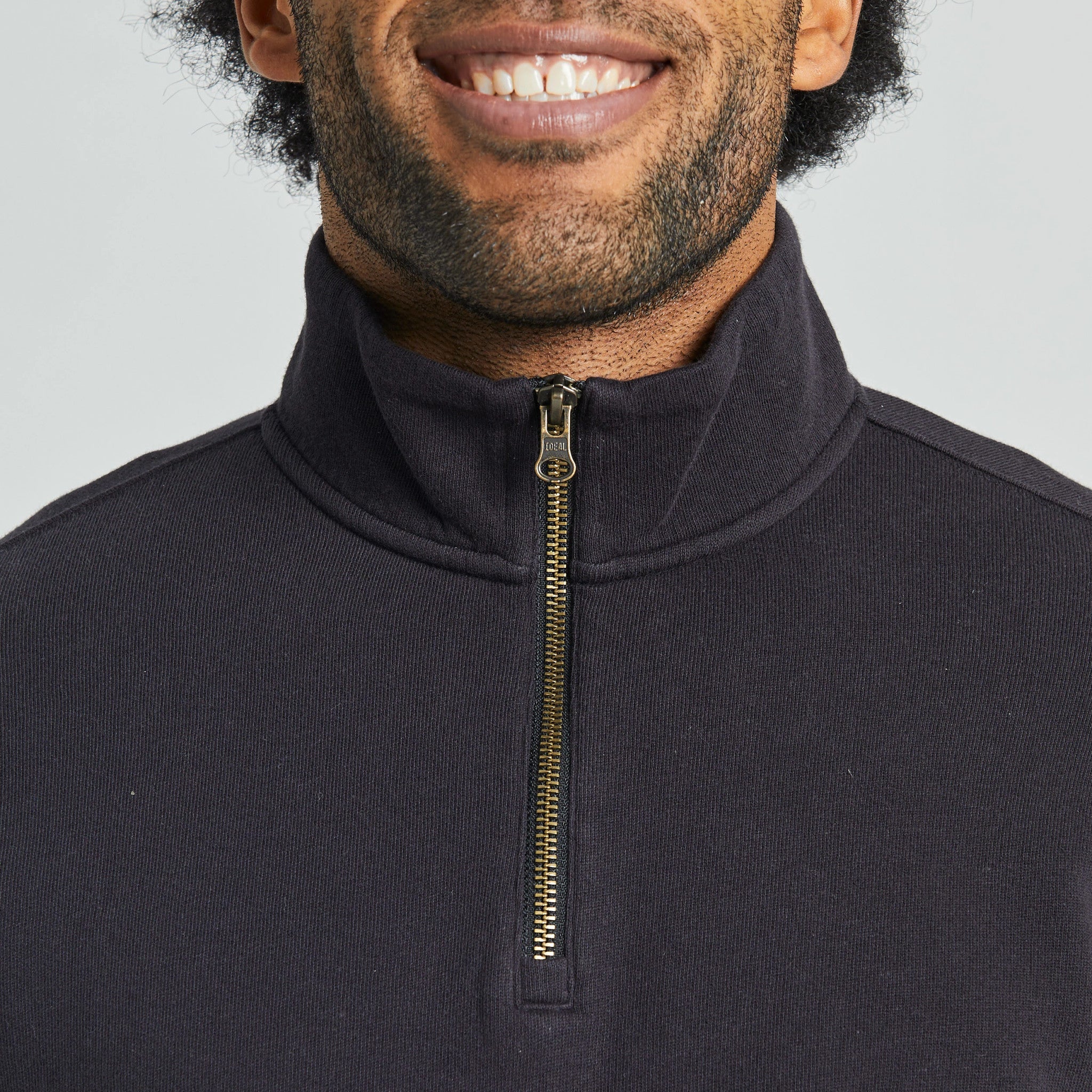 Men's Solid French Terry Quarter Zip