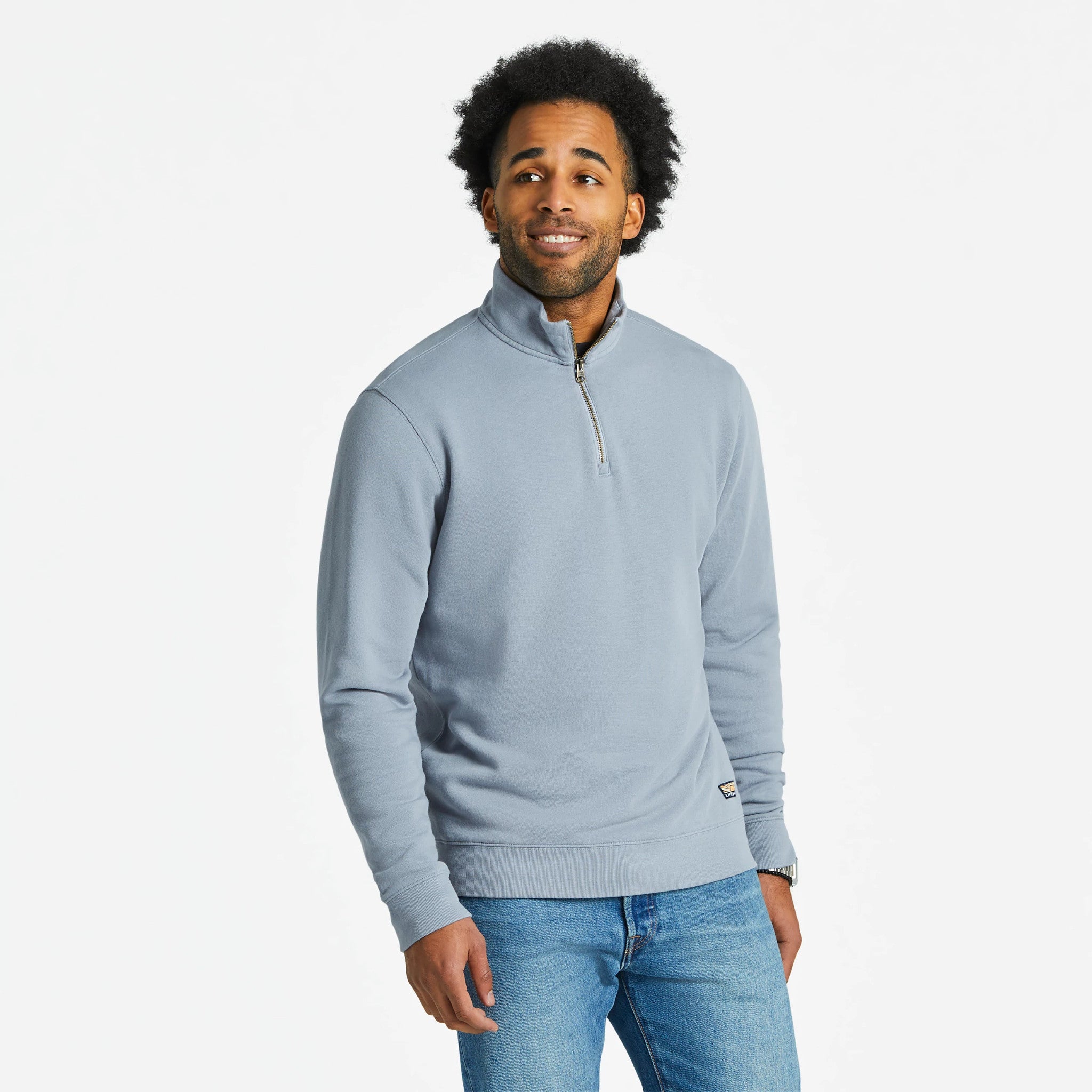 Men's Solid French Terry Quarter Zip
