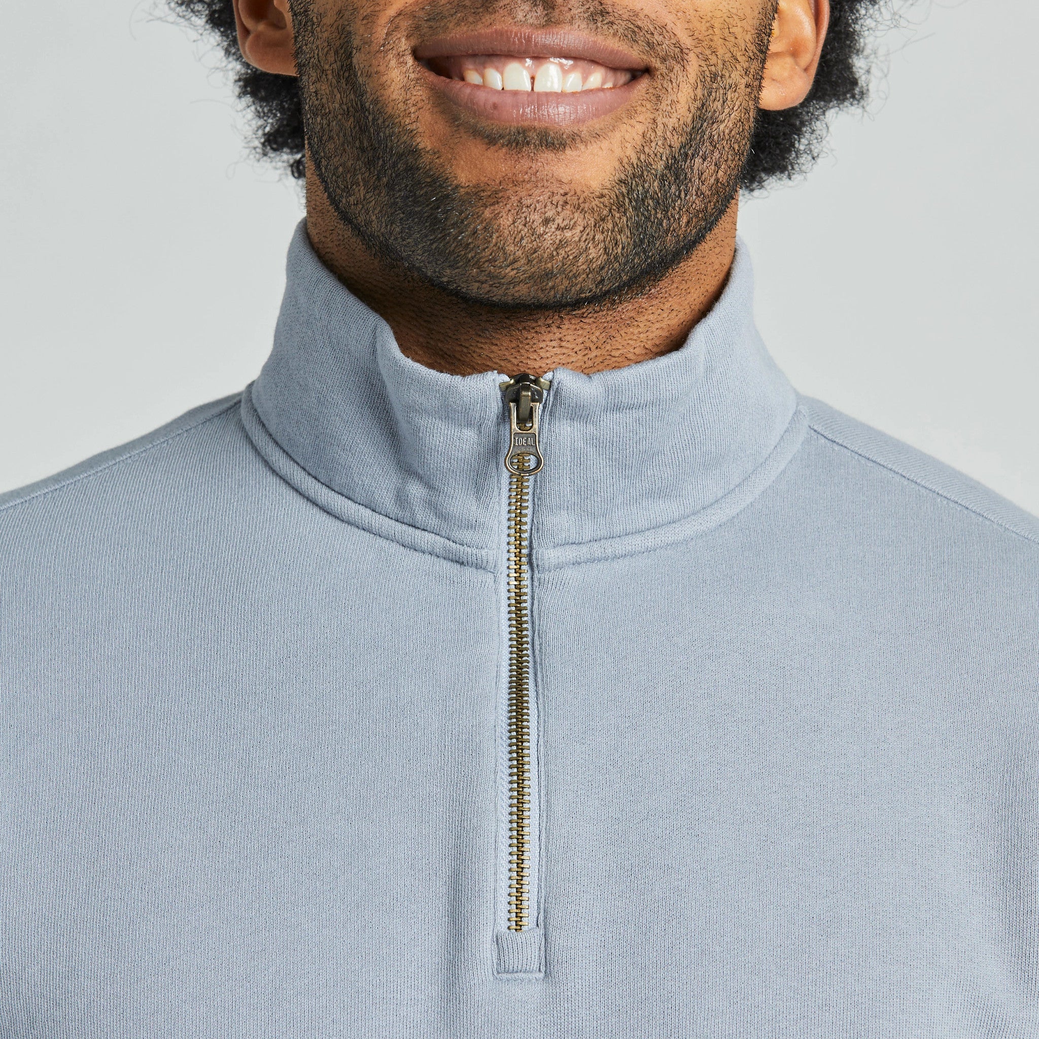 Men's Solid French Terry Quarter Zip