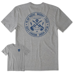 Men's Play More Worry Less Guitars Short Sleeve Tee