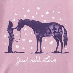 Kids Just Add Love Horse Short Sleeve Crusher Tee