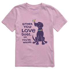 Kids Love Dogs Short Sleeve Crusher Tee