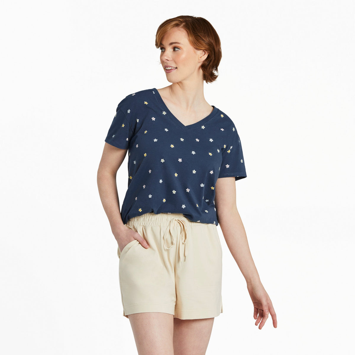 Women's Daisy Ditsy Pattern Crusher-LITE Easy Vee