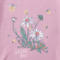 Women's Dreamy Shine On Daisies Short Sleeve Crusher Vee