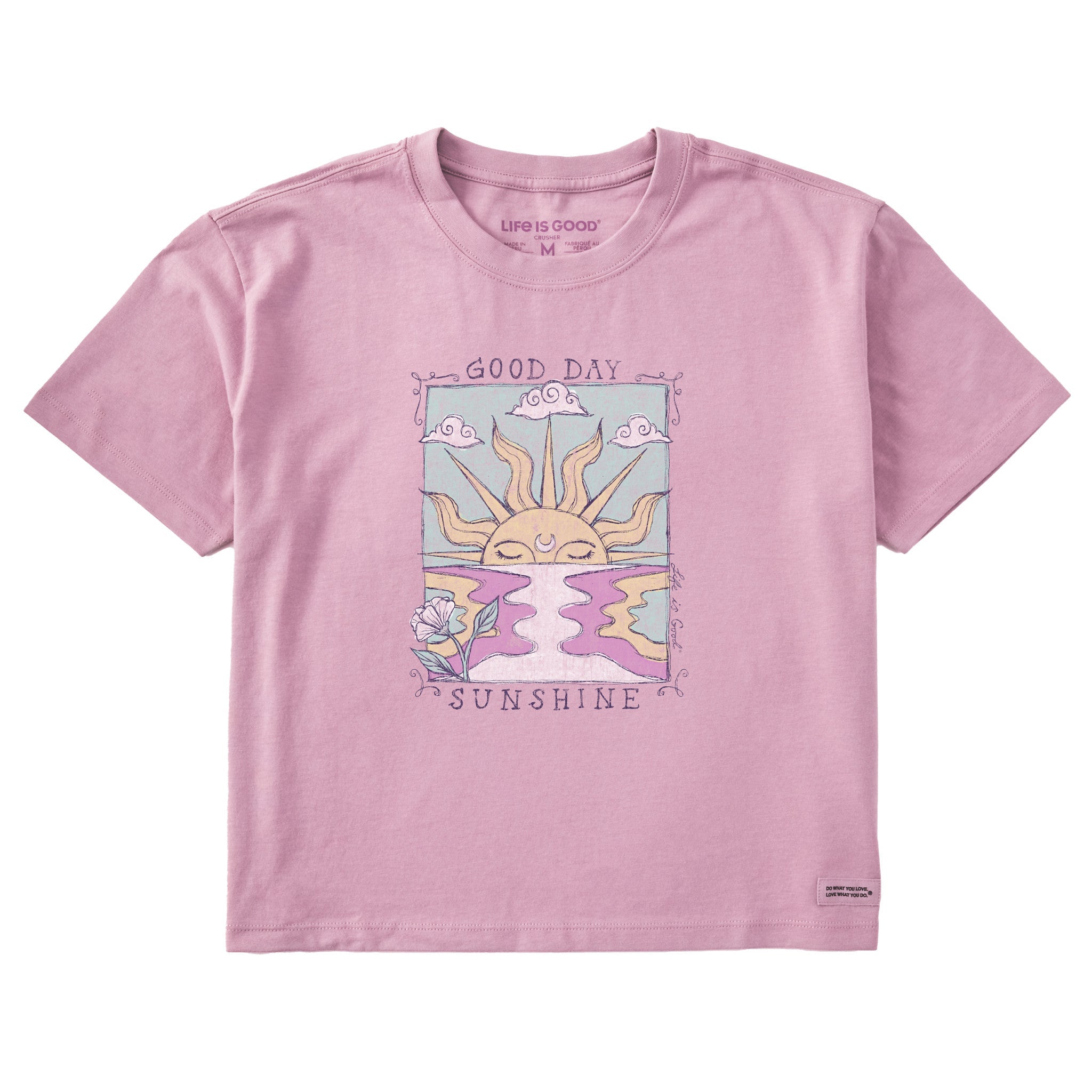 Women's Good Day Sunshine Ocean Short Sleeve Crusher Boxy Tee