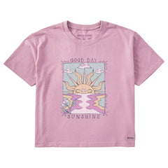 Women's Good Day Sunshine Ocean Short Sleeve Crusher Boxy Tee