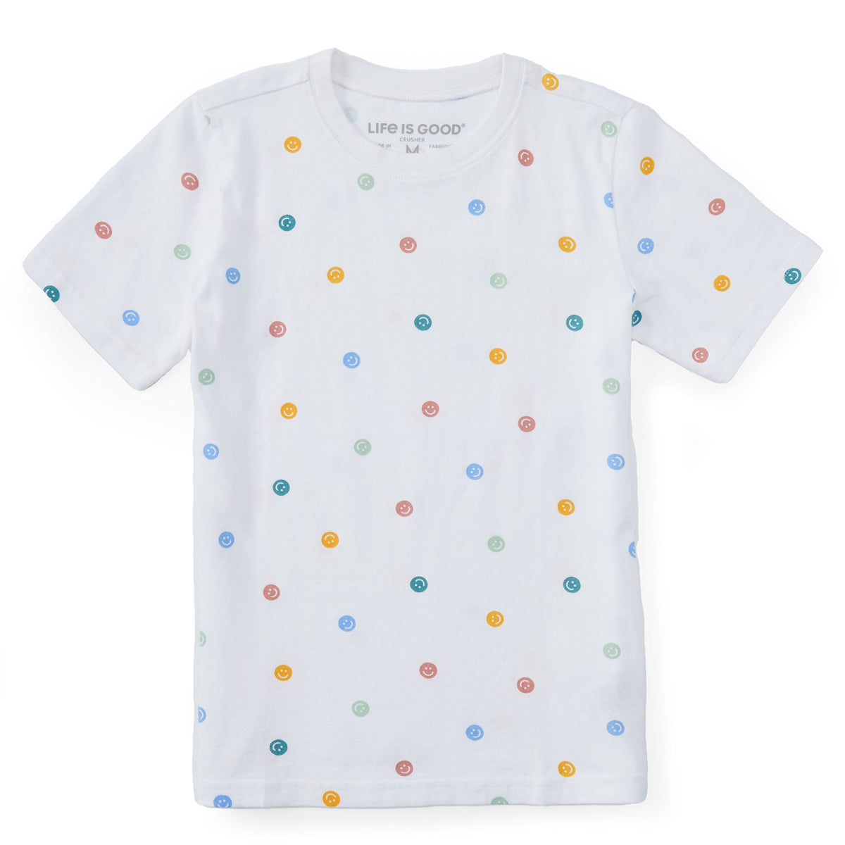 Kids Smile Pattern Short Sleeve Crusher Tee