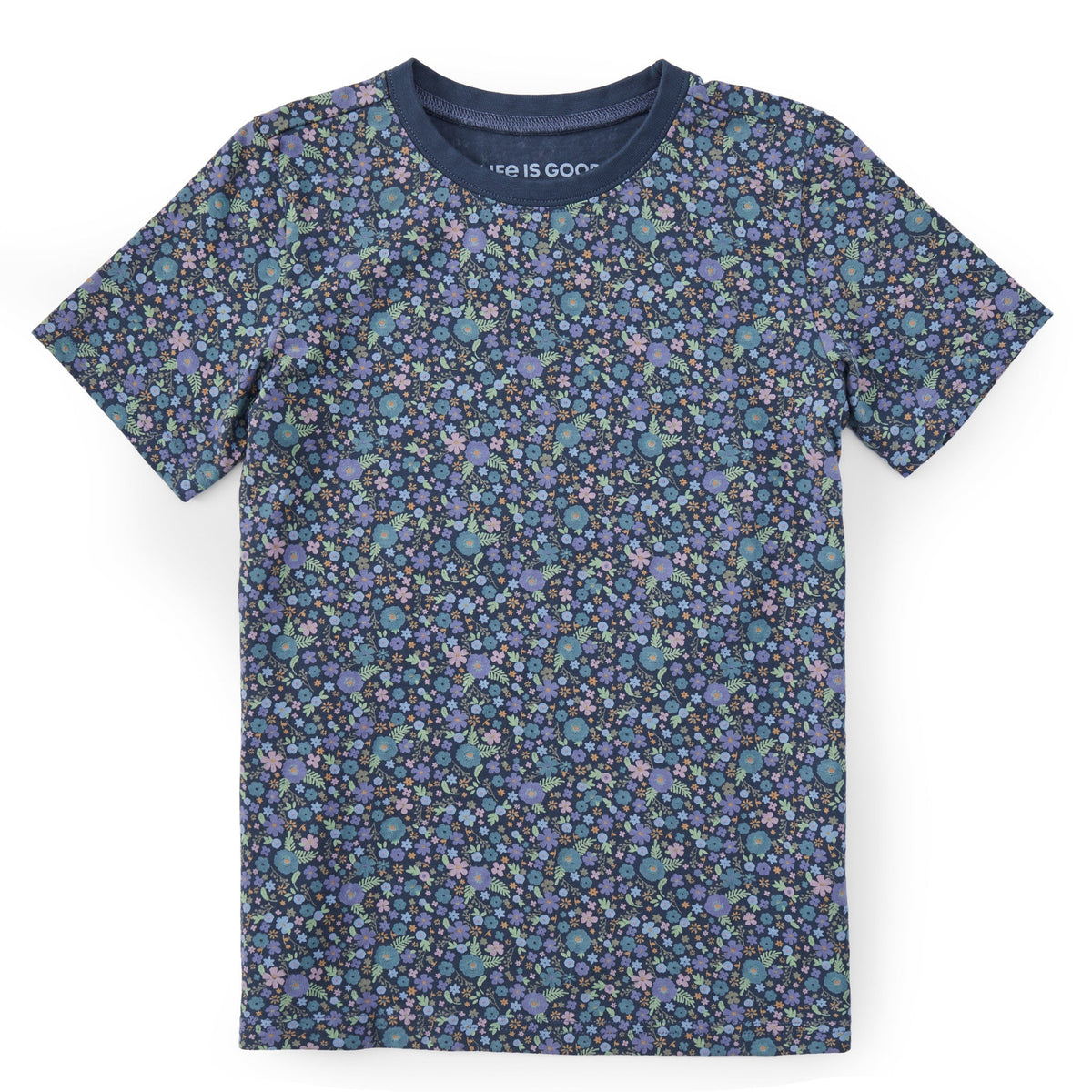 Kids Ditsy Floral Pattern Short Sleeve Crusher Tee