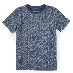 Kids Ditsy Floral Pattern Short Sleeve Crusher Tee