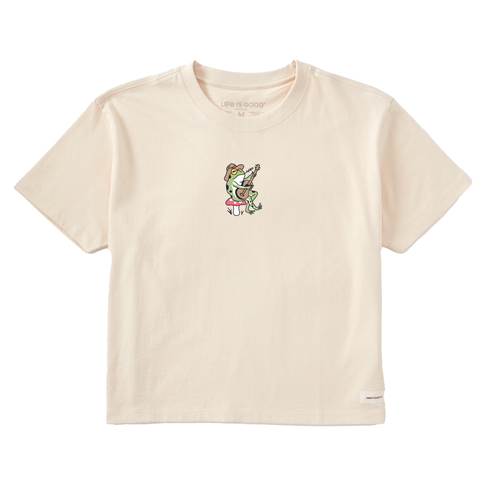 Women's Frog Guitar Short Sleeve Crusher Boxy Tee