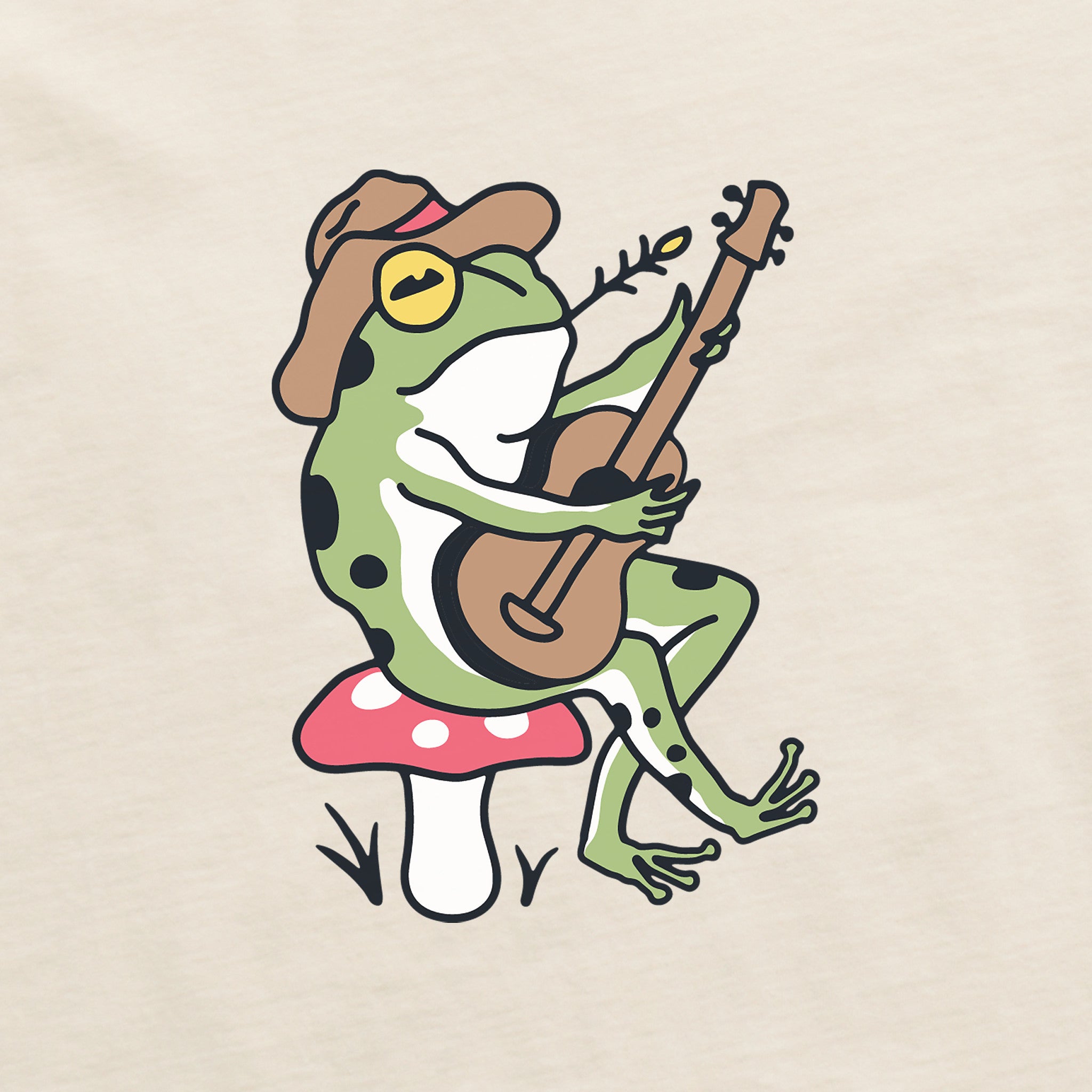 Women's Frog Guitar Short Sleeve Crusher Boxy Tee