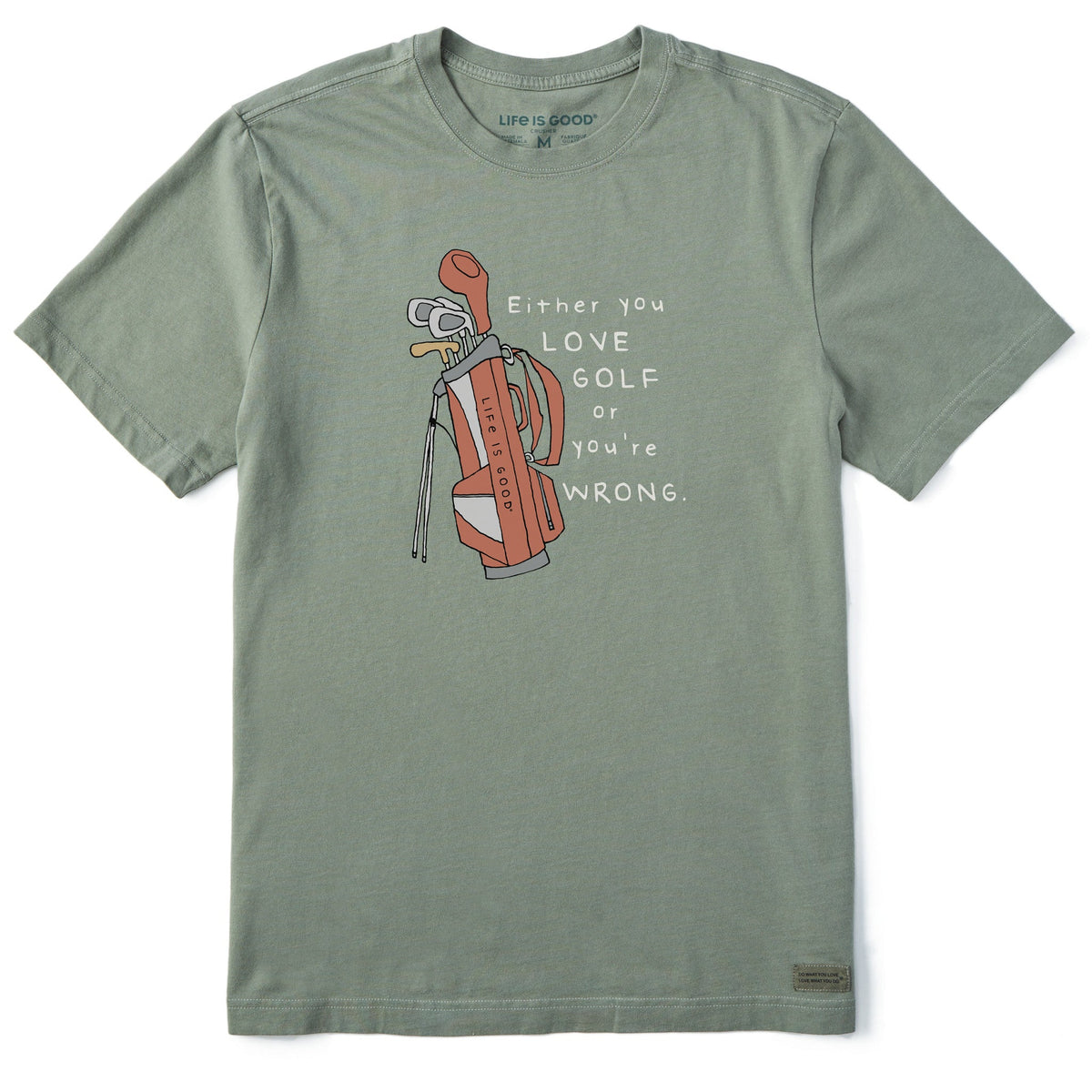 Men's Love Golf Bag Short Sleeve Tee