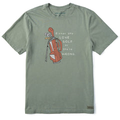 Men's Love Golf Bag Short Sleeve Tee