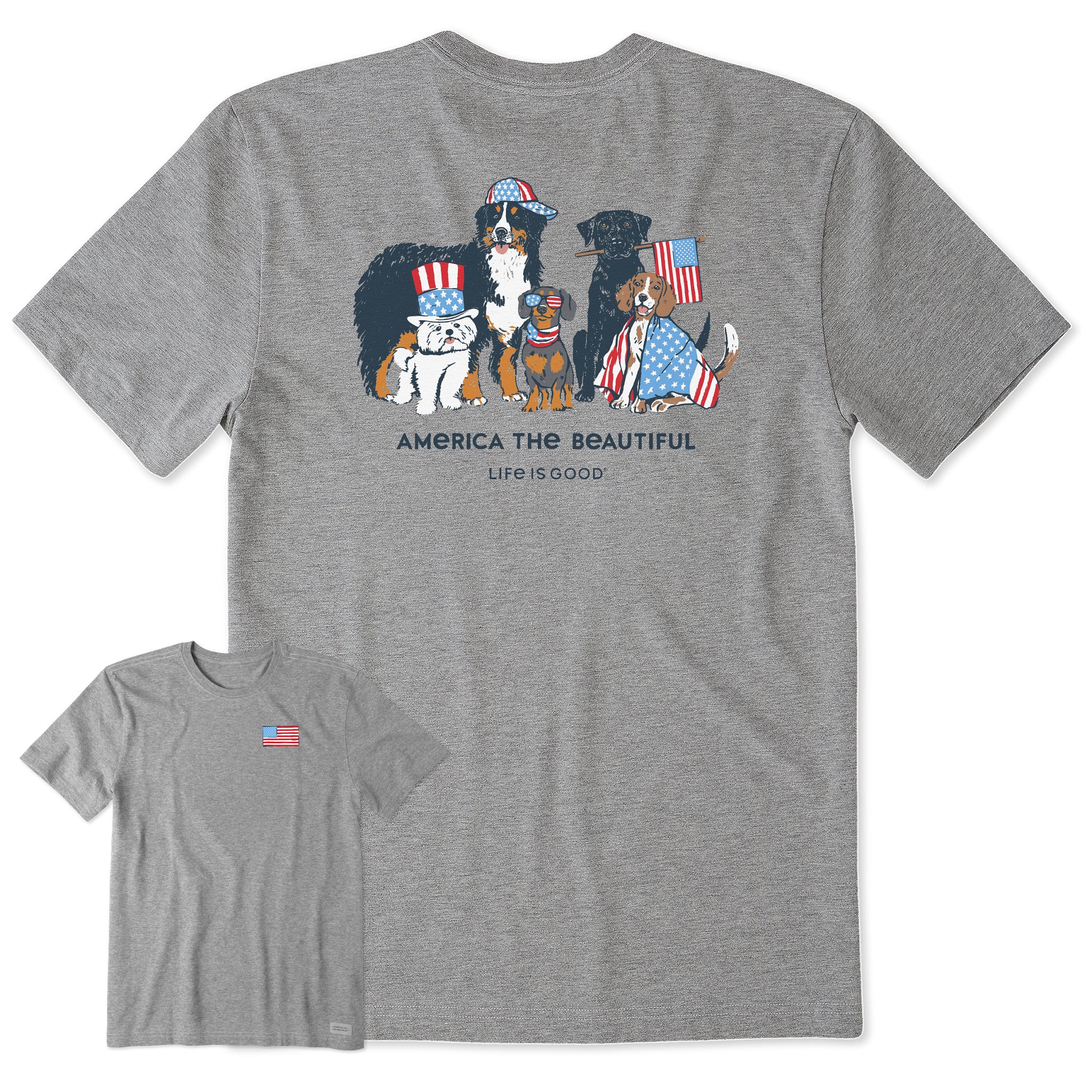 Men's America the Beautiful USA Dogs Short Sleeve Tee