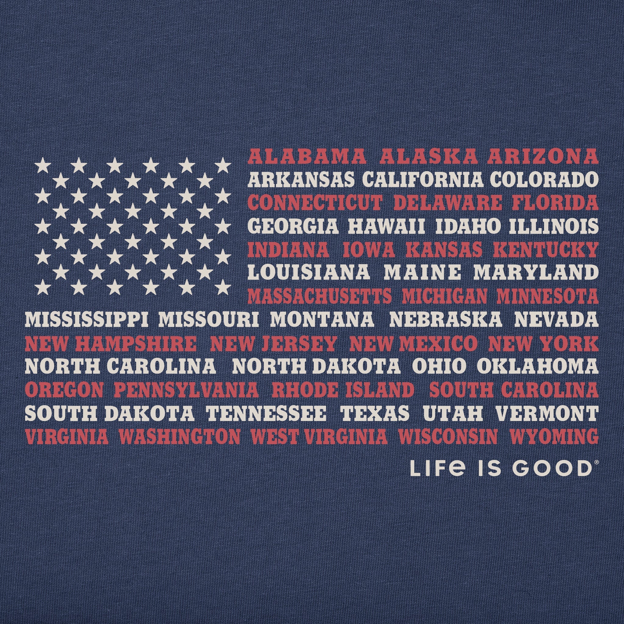 Kids 50 States Flag Short Sleeve Crusher Tee