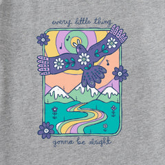 Women's Every Little Thing Bird and Mountains Short Sleeve Crusher Tee