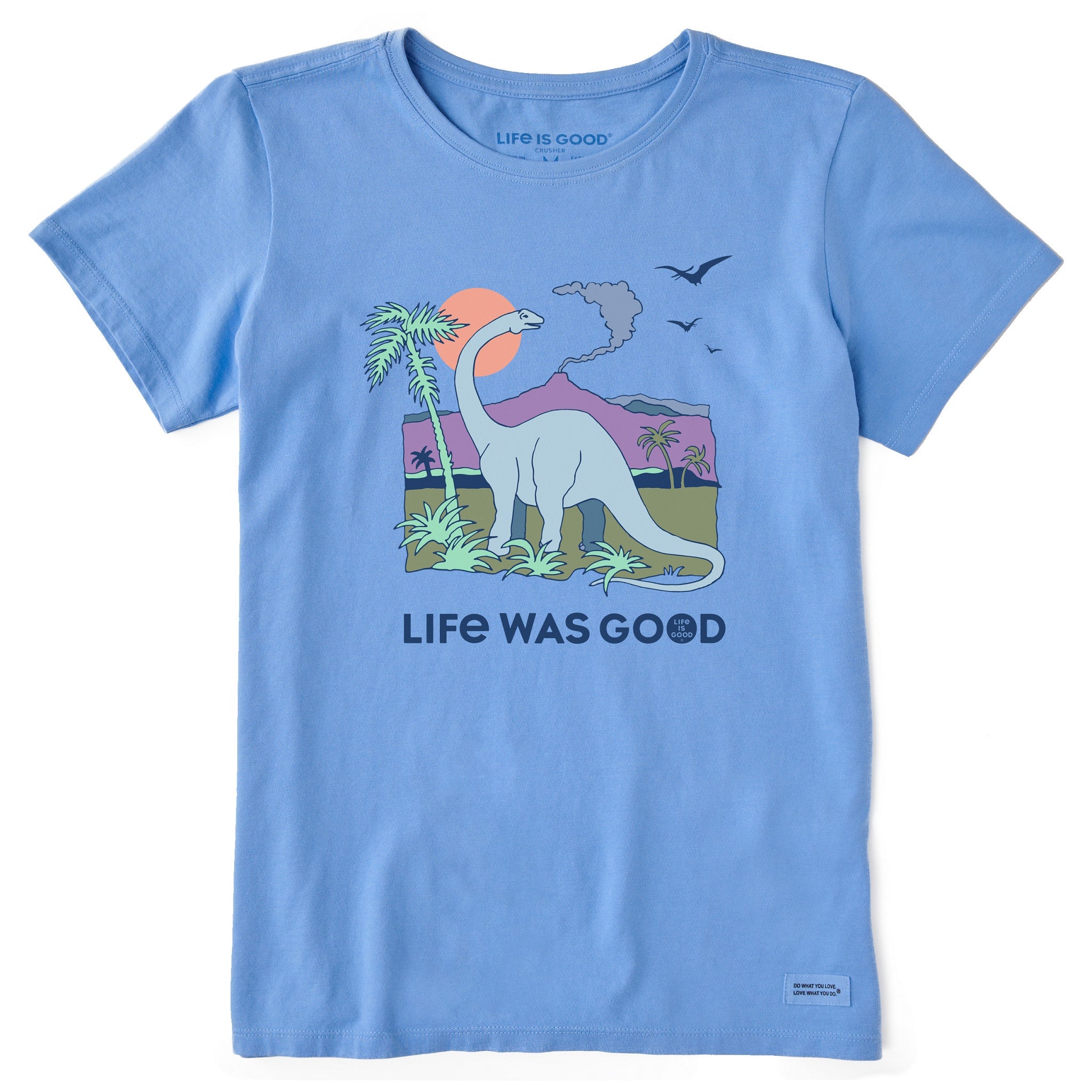 Women's Dinosaur Life was Good Short Sleeve Crusher Tee