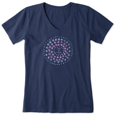 Women's Circle of Circles Short Sleeve Crusher Vee