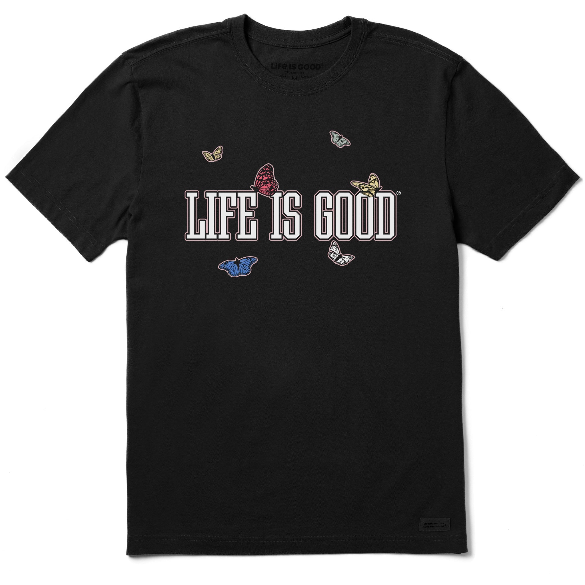Men's Life is Good Monarch Butterflies Short Sleeve Crusher Tee