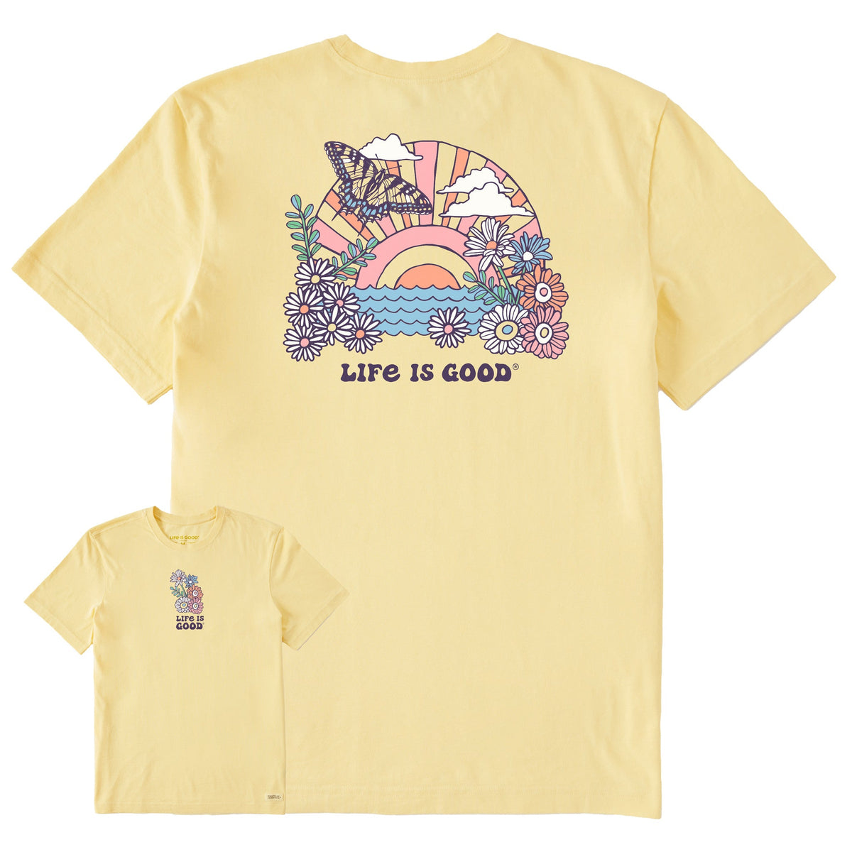 Men's Sunrise Butterfly Short Sleeve Crusher Tee