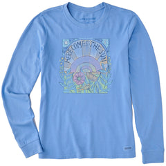 Women's Here Comes The Sun Hippie Long Sleeve Crusher Tee