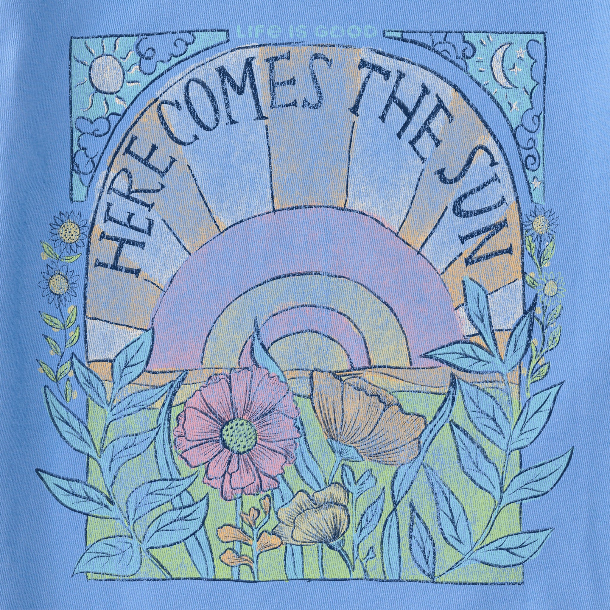 Women's Here Comes The Sun Hippie Long Sleeve Crusher Tee