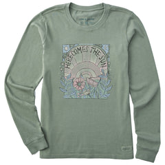 Women's Here Comes The Sun Hippie Long Sleeve Crusher Tee