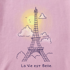 Women's La Vie Est Belle Eiffel Tower Short Sleeve Tee