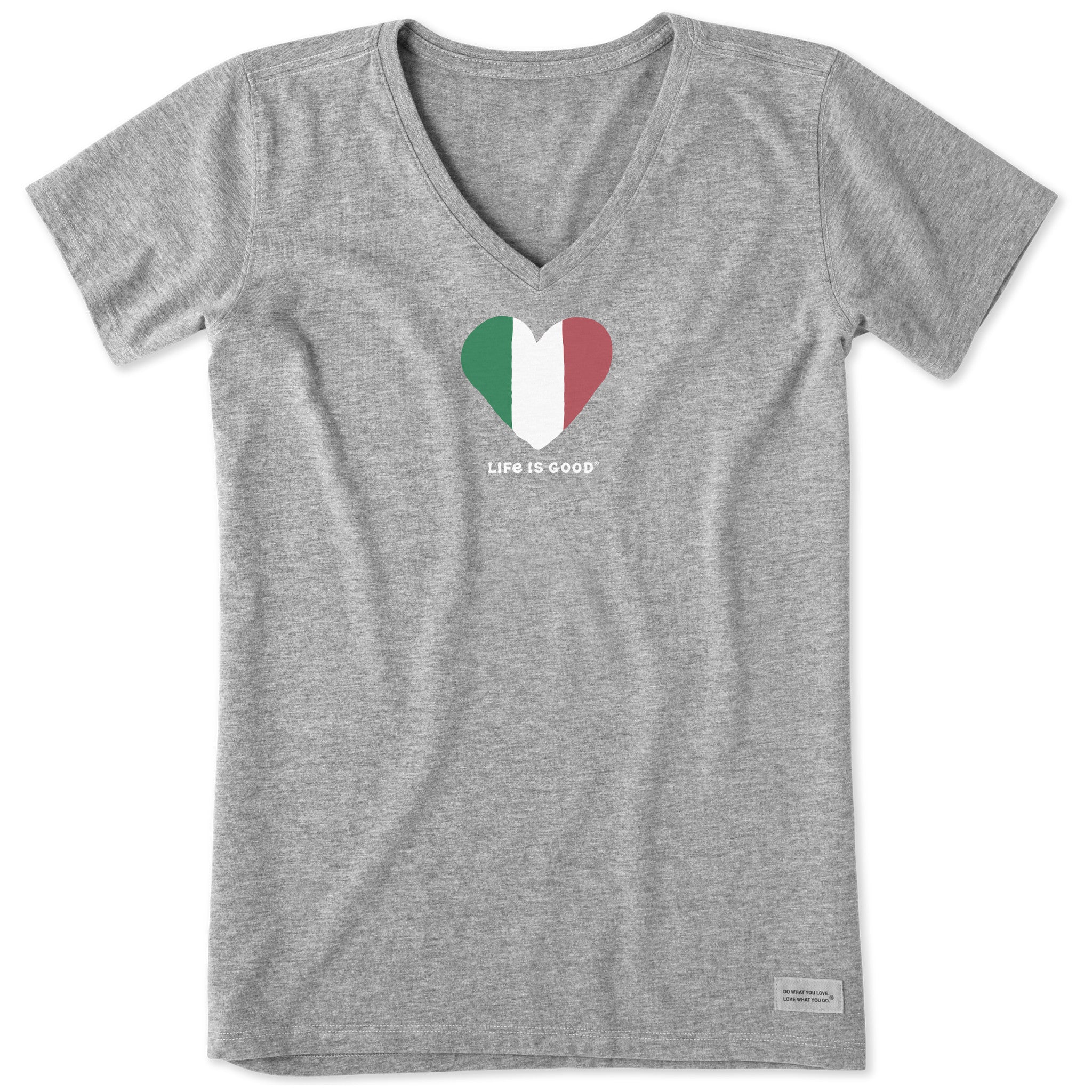 Women's Italy Heart Short Sleeve Vee